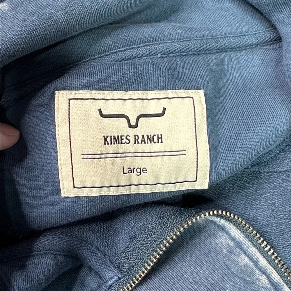 Kimes Ranch Blue Yoakam Quarter Zip Pullover Sweatshirt Large